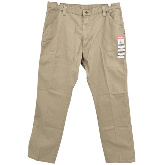 Wrangler Men's Heritage Low Stretch Relaxed Tan Carpenter Pants Size 38x32 NWT - Picture 1 of 11